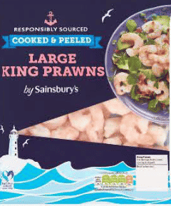 Sainsbury’s Cooked and Peeled Frozen Large King Prawns